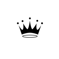 black crown icon vector illustration