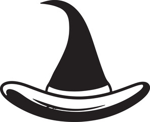  Isolated Black hat vector Halloween Witch Hat Icon Closeup Front View  Autumn Holidays Halloween Concept