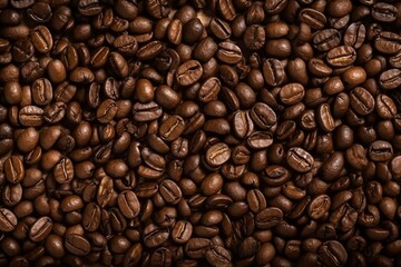 Background of toasted coffee beans. Generative AI