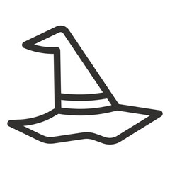Witch Hat Vector Outline Icon, Witch Hat Icons Collection, Witch Hat Silhouette.