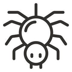 Obraz premium Spider Vector Outline Icon, Spider Icons Collection, Spider Silhouette.