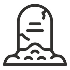 Grave Vector Outline Icon, Grave Icons Collection, Grave Silhouette.