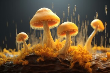 3D illustration of accurate mold fungi. Generative AI - obrazy, fototapety, plakaty