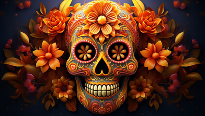 Death mexican halloween holiday design skull mexico celebration skeleton