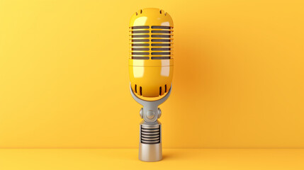 3D render of a podcast microphone, for radio, live streaming and recording music - obrazy, fototapety, plakaty