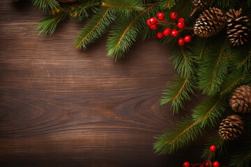 Fototapeta na wymiar Festive Evergreen Delight: Christmas Fir Background