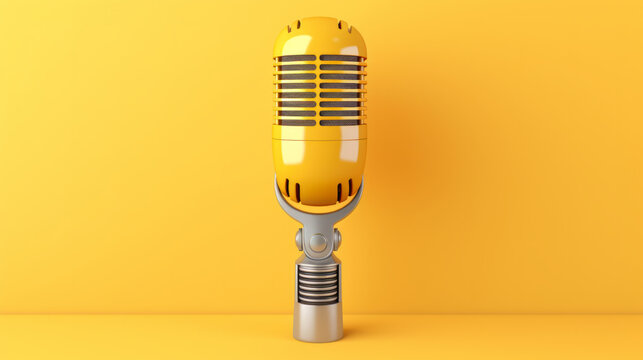 3D render of a podcast microphone, for radio, live streaming and recording music