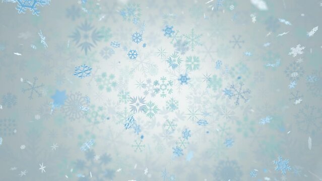 Snow crystals flakes winter freeze ice particle CG background