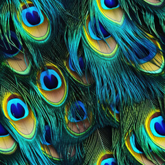 Peacock Feathers Seamless Texture Tile.