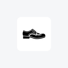 Yellow Brogues Shoes and footwear line  Icon set isolated on white background line  vector illustration Pixel perfect