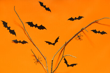 halloween background with bats