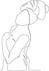 continuous line drawing. sports woman doing yoga on white background