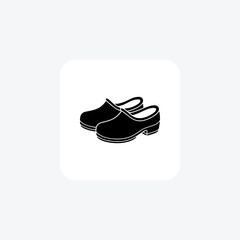  Off-White Clogs Shoes and footwear line  Icon set isolated on white background line  vector illustration Pixel perfect

