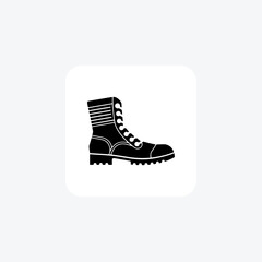 Grey Combat Shoes Shoes and footwear line Icon set isolated on white background line  vector illustration Pixel perfect

