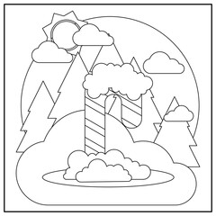 children's educational game. logical tasks. coloring book. New Year. Christmas. candy 