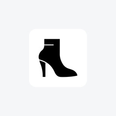 Pink  Block Heel Shoes and footwear line Icon set isolated on white background line  vector illustration Pixel perfect


