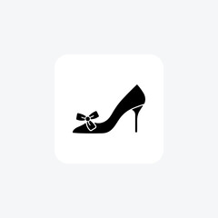 Obraz premium REd Bow-heels Shoes and footwear line Icon set isolated on white background line vector illustration Pixel perfect