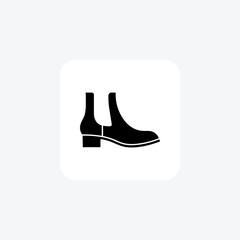Chelsea Ankle Boots  Shoes and footwear line Icon set isolated on white background line vector illustration Pixel perfect
