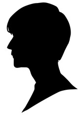 男性　横顔　シルエット