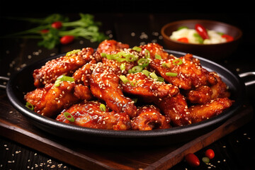 Fototapeta premium chicken with sweet and spicy background