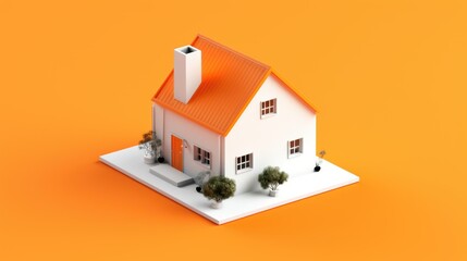 3d Illustration Simple Modern Minimalist Home Isolated Background