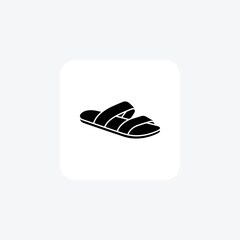 Blue Slide Sandal Women's Shoes and footwear line  Icon set isolated on white background line  vector illustration Pixel perfect


