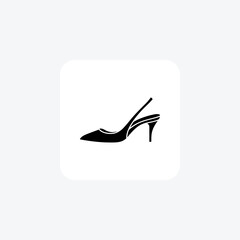 Pink Slingback Flat Women's Shoes and footwear line   Icon set isolated on white background line  vector illustration Pixel perfect

