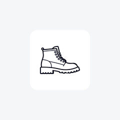 Weatherproof Boots Shoes and footwear line Icon set isolated on white background line  vector illustration Pixel perfect

