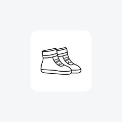 Red Shoes and footwear line  Icon set isolated on white background line   vector illustration Pixel perfect

