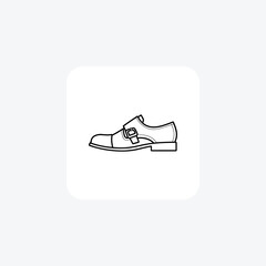 Classic Suede Monk Strap Shoes and footwear line  Icon set isolated on white background line  vector illustration Pixel perfect

