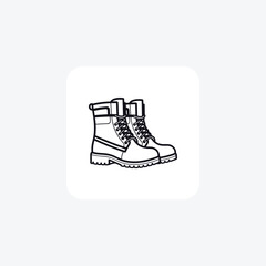  Waterproof Boots  Rugged Shoes and footwear  line  Icon set isolated on white background  line  vector illustration Pixel perfect

