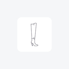 Pink over the knee Women's Shoes and footwear line Icon set isolated on white background vector illustration Pixel perfect