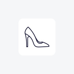 Red Suede Pump Women's Shoes and footwear line Icon set isolated on white background line vector illustration Pixel perfect

