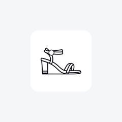 T-Strap Flats Women's Fashionable Shoes and footwear line  Icon set isolated on white background line  vector illustration Pixel perfect


