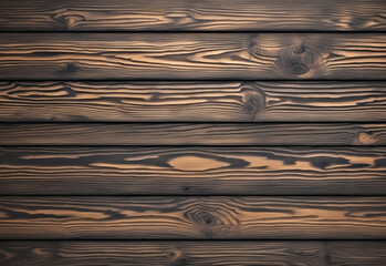 Old wooden background. Wooden boards are dark brown. Wood texture close-up. Generative AI