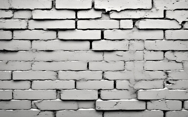 White brick wall closeup. White brick background. Generative AI