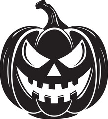 Pumpkin silhouette icon isolated on a white background halloween element vector 