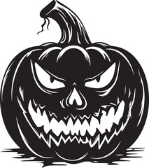 Pumpkin silhouette icon isolated on a white background halloween element vector 
