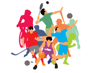silhouette of a sports players