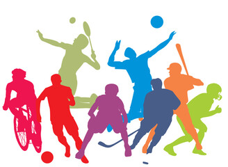 silhouette of a people playing sports © bhupen