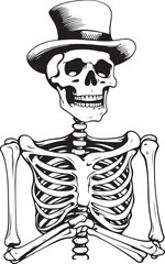 Halloween concept vector illustration Day of Dead skeleton isolated on white background 