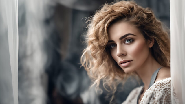 Lo sguardo magnetico della bella modella