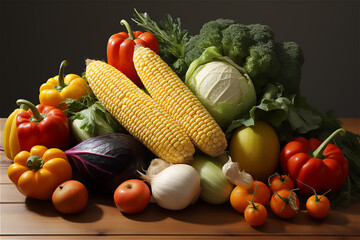 Variety of fresh fruits, vegetables, and nuts, symbolizing abundance and the harvest season of Thanksgiving