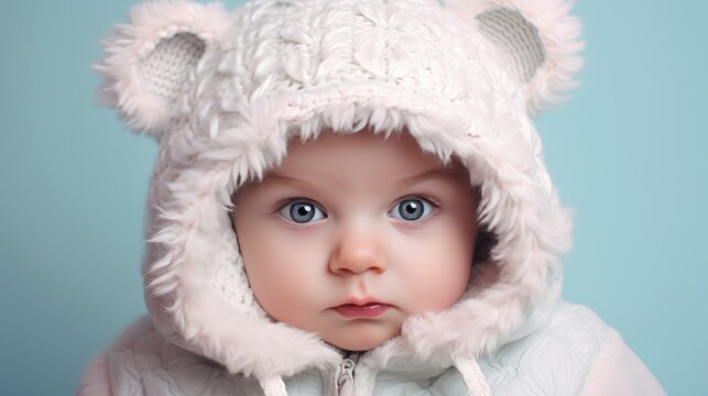 Little girl in winter clothes