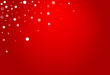 White Snowflake Vector Red Background. Xmas