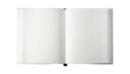 open book with blank pages isolated on transparent background cutout