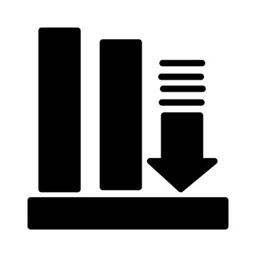 Down Drop Loss Icon Solid