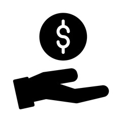 Business Hand Money Solid Icon