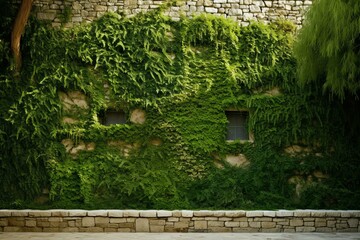 Stunning: wall adorned by creeping fig. Generative AI