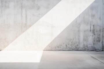 A clear and bright background image of a sunlit white concrete room